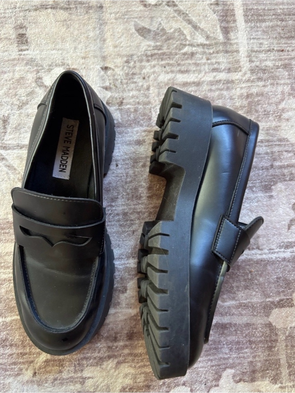 Steve Madden Black Penny Loafers
